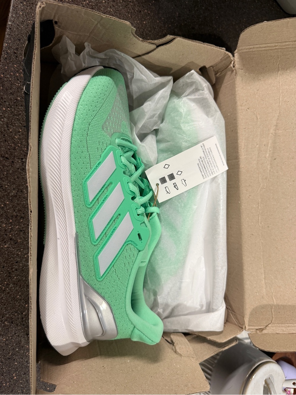adidas women’s  Mint Green Athletic Sneakers with White Stripes